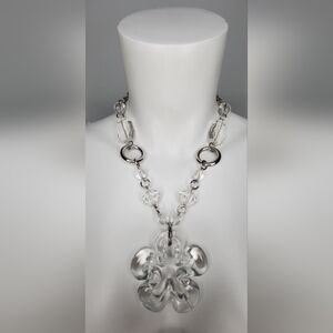 Necklace In Acrylic And Silver Chain Choker